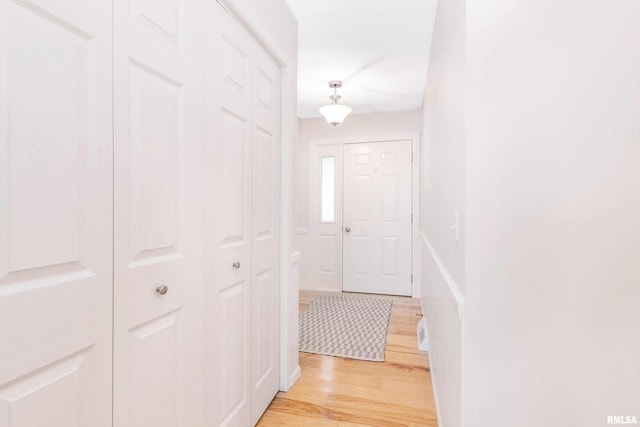 hall featuring light wood-type flooring