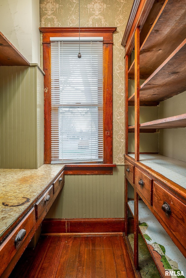 interior space featuring dark hardwood / wood-style flooring