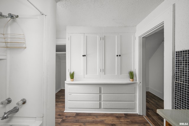 spacious closet with dark wood-type flooring