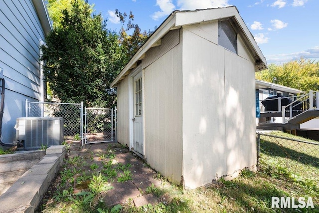 view of side of property featuring cooling unit