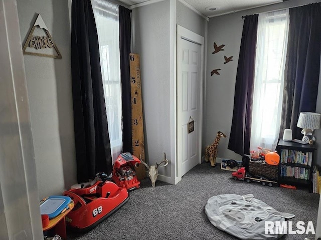 playroom featuring carpet