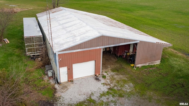 view of outbuilding featuring a garage