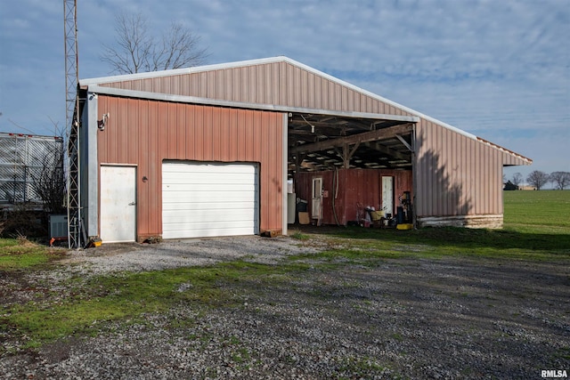 view of garage