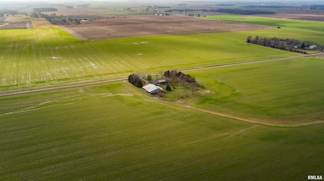 bird's eye view with a rural view