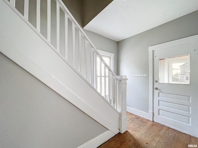 foyer with dark hardwood / wood-style flooring