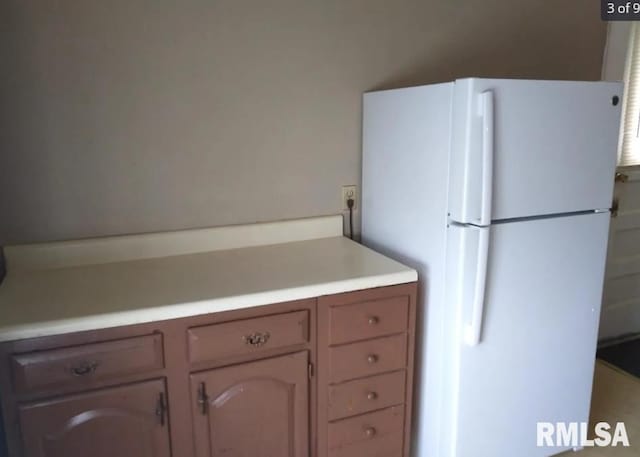 kitchen with white fridge