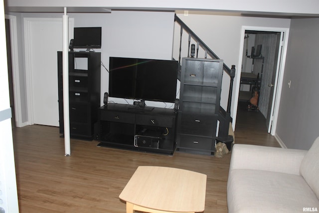 living room featuring hardwood / wood-style flooring