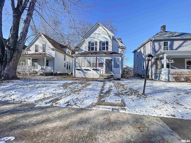 view of front of property with a porch