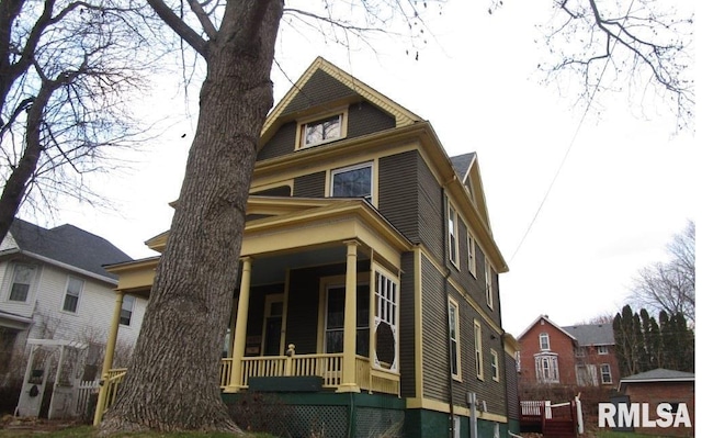 exterior space with covered porch