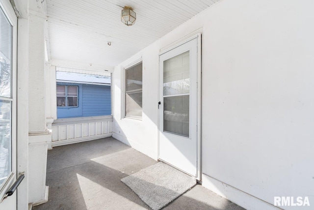 view of unfurnished sunroom