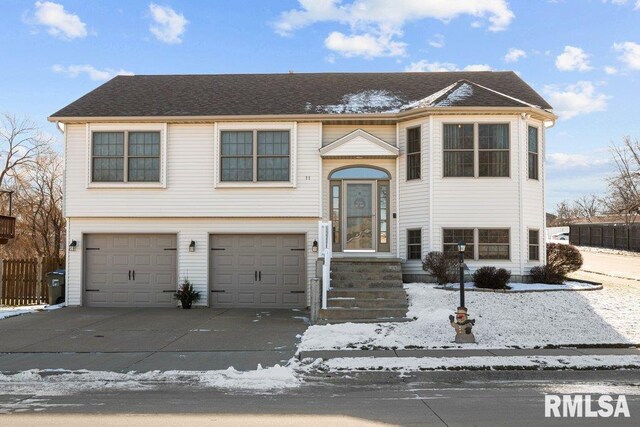 bi-level home with a garage