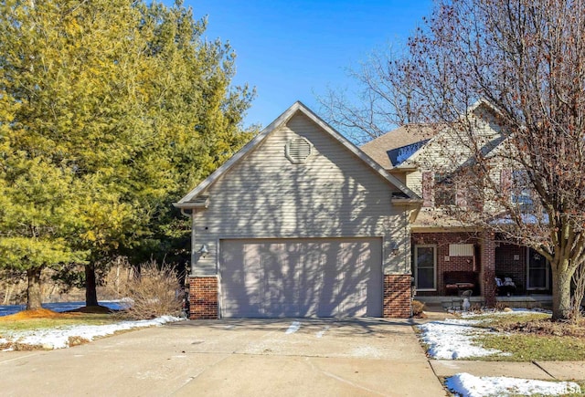 view of front property with a garage