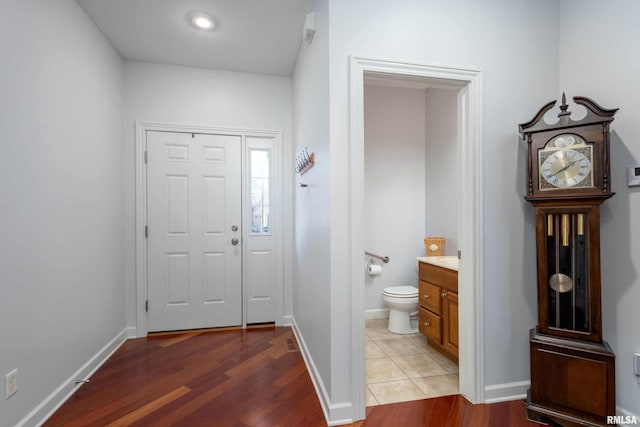 foyer featuring wood-type flooring