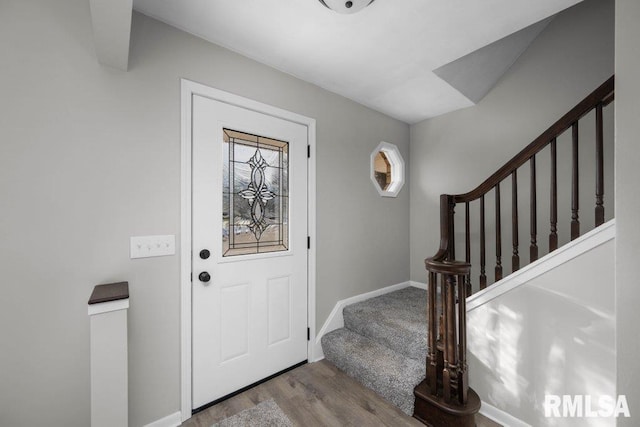 foyer entrance with light wood-type flooring