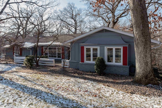 view of single story home