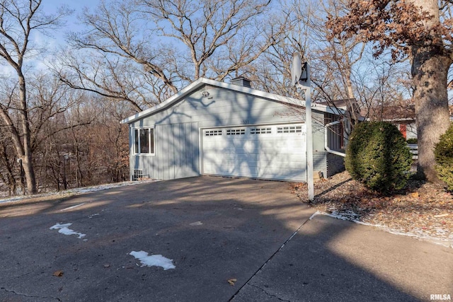 view of garage