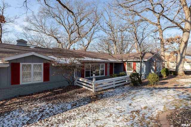 view of single story home