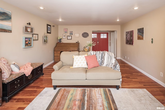 living room featuring hardwood / wood-style floors