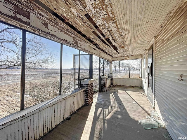 view of unfurnished sunroom