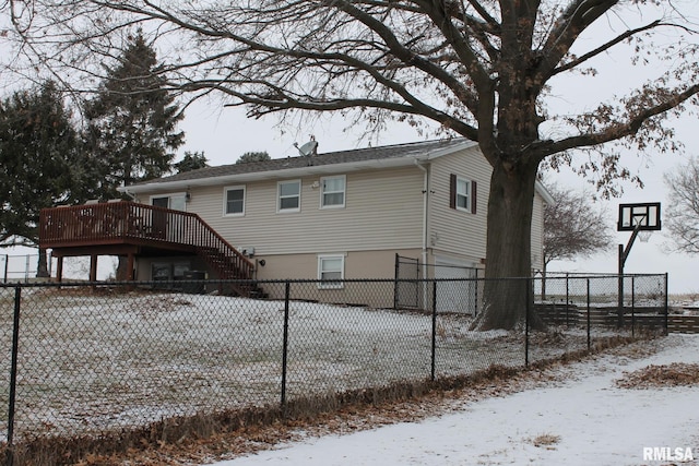 exterior space featuring a wooden deck