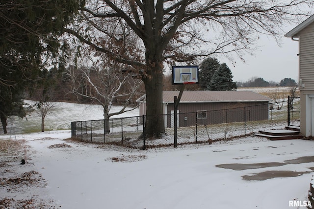 view of snowy yard