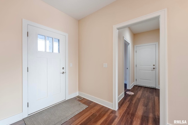 entryway featuring dark hardwood / wood-style flooring