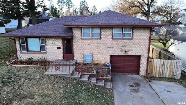 tri-level home featuring a garage