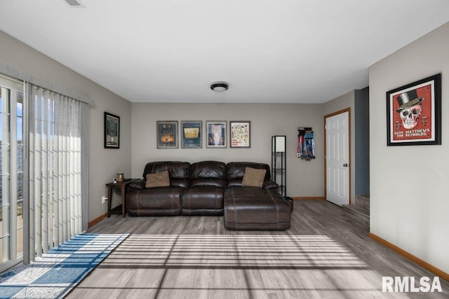 living room featuring hardwood / wood-style flooring