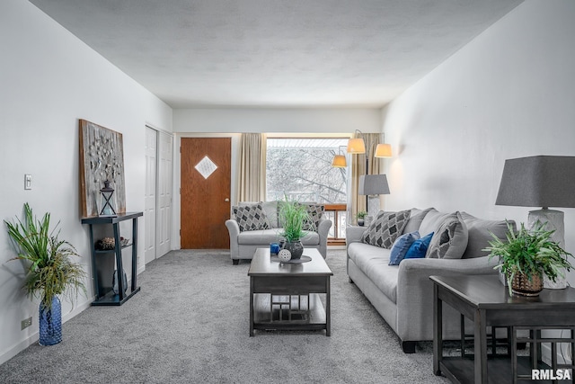 living room with carpet