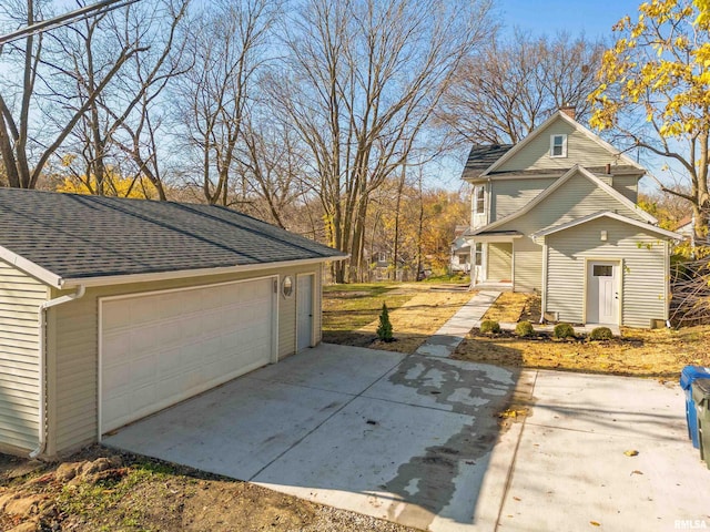 view of home's exterior with a garage