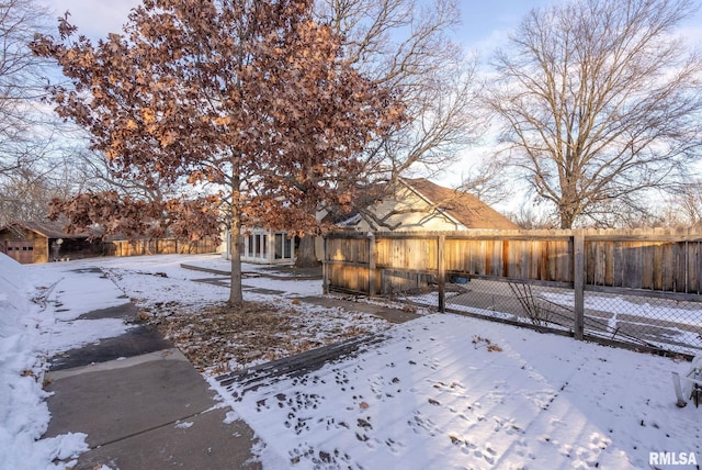 view of snowy yard