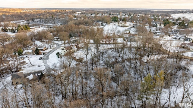 view of snowy aerial view