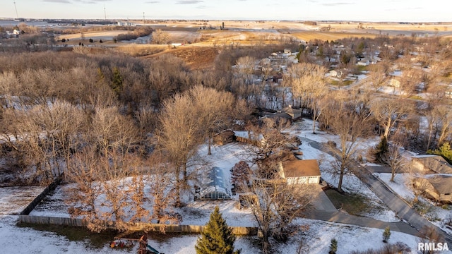 aerial view with a rural view