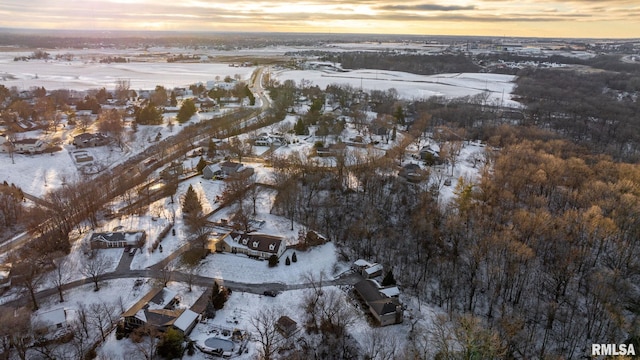 view of snowy aerial view