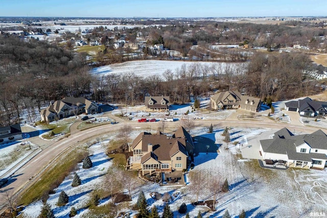 view of snowy aerial view