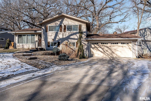 tri-level home with a garage