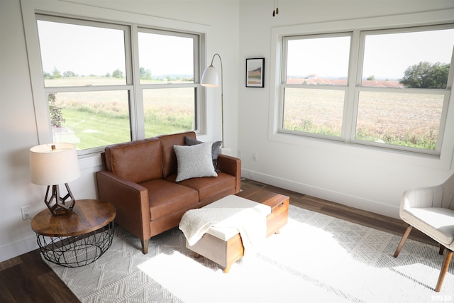 interior space with hardwood / wood-style floors