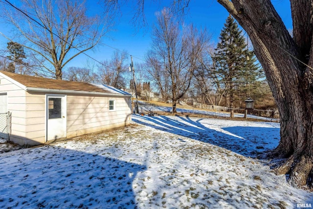 view of snowy yard