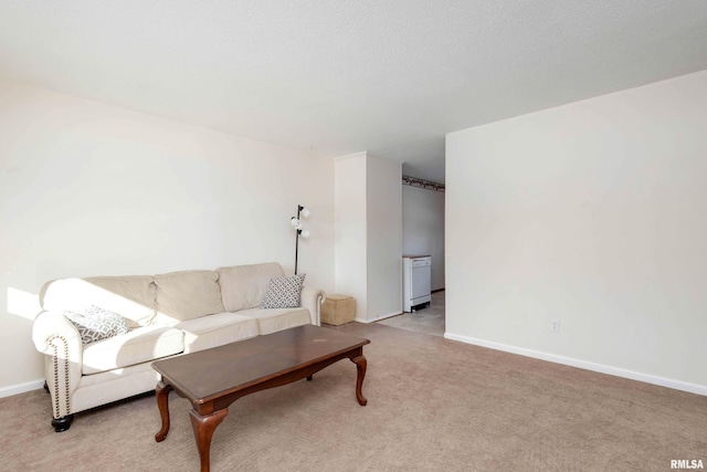 living room with light carpet