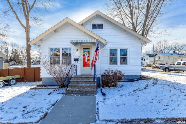 view of bungalow-style home