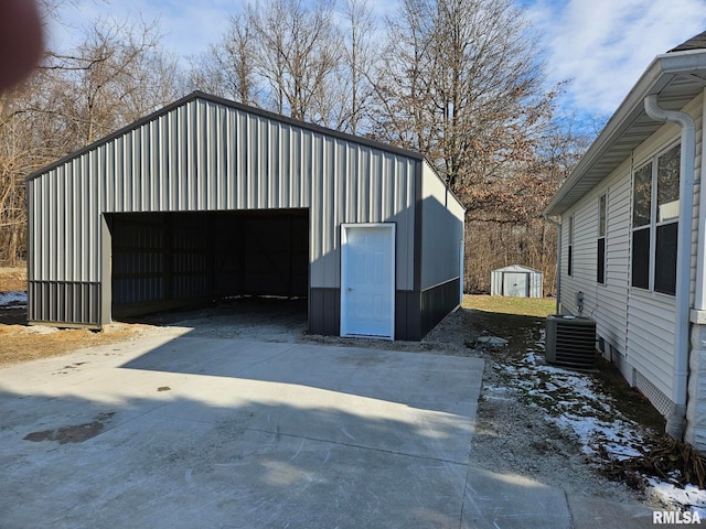 garage with central AC