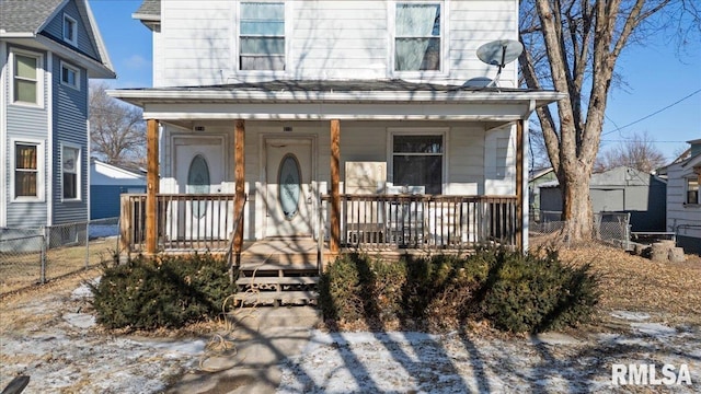 view of front of home with covered porch