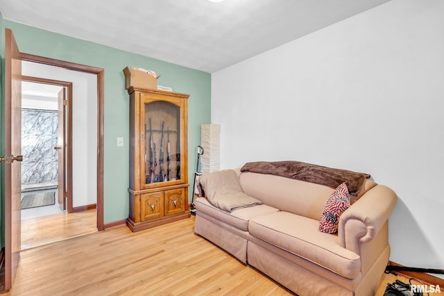 living room featuring light hardwood / wood-style floors