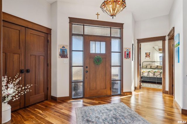 foyer featuring hardwood / wood-style flooring