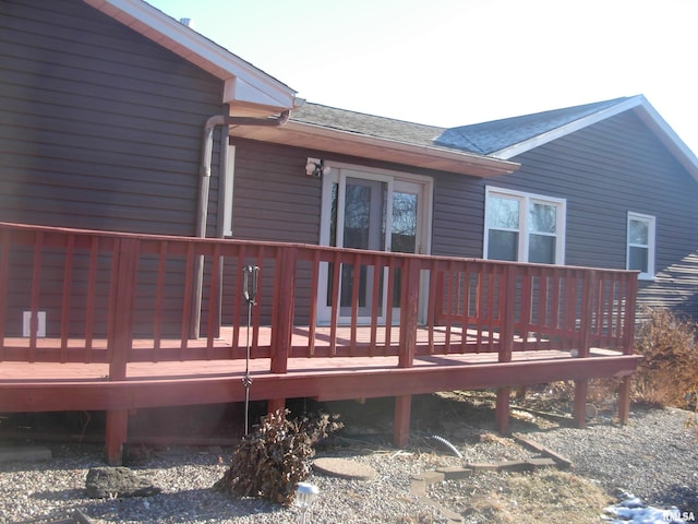 exterior space featuring a wooden deck