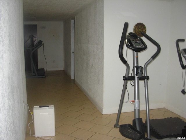 corridor featuring light tile patterned flooring