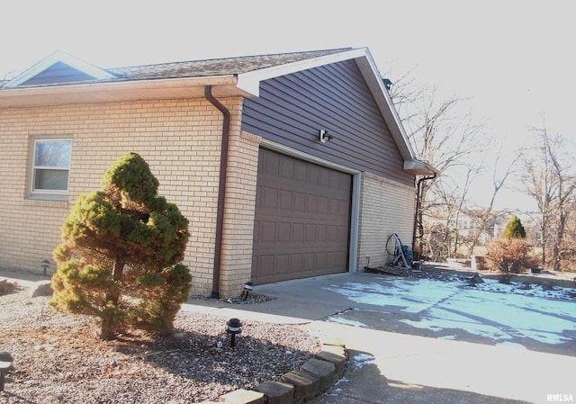 view of garage