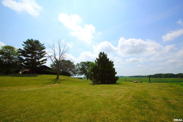 view of yard with a rural view