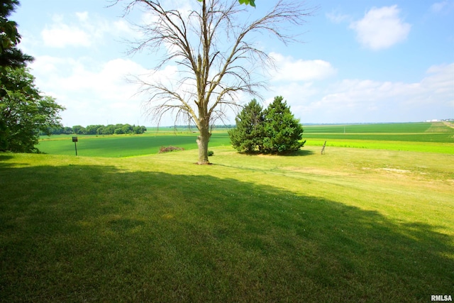 view of yard with a rural view