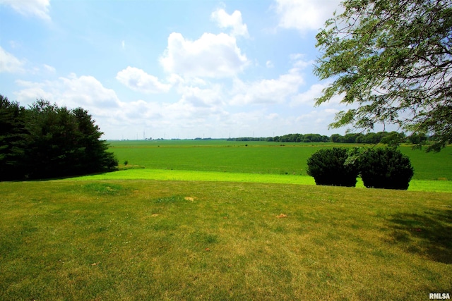 view of yard with a rural view